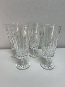  Crystal Water Goblets Unmarked