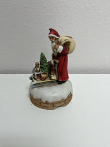  Enesco Ceramic Santa Music Box