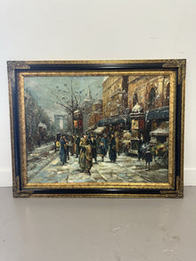  "Winter Streets" Oil on Canvas Framed Art