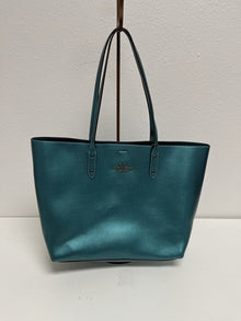  Coach Metallic Town Teal Tote