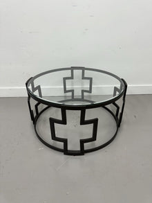  Metal With Beveled Glass Top