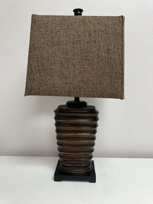  3-Way Ribbed Wooden Lamp