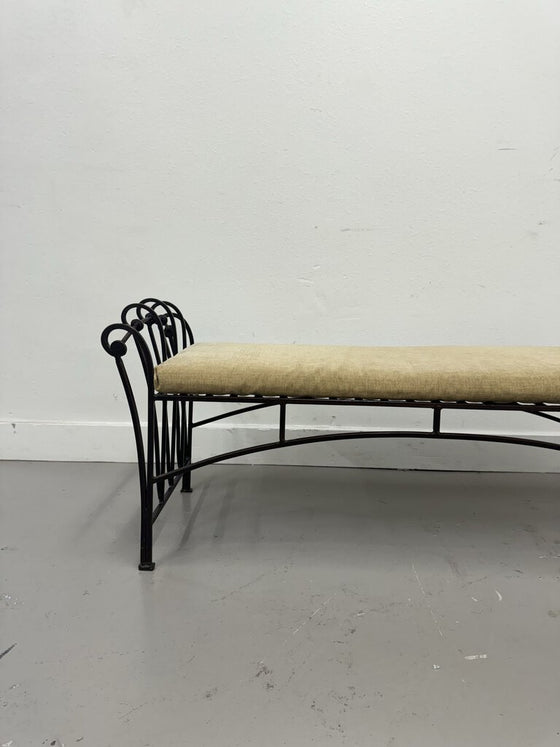 Wrought Iron Scroll Bench