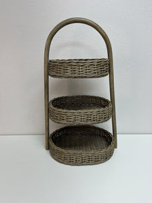  3 Tiered Wicker Basket Stand