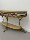 Entry Table, 2 Shelf, Metal Scroll