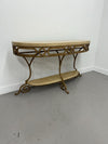 Entry Table, 2 Shelf, Metal Scroll