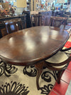 Oval Inlaid Table, 5 Chairs, 1 Leaf