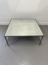 Square Smokey Mirror, Hammered Metal