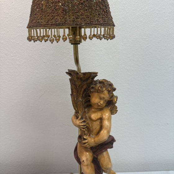 Cherubim Lamp, Beaded Shade