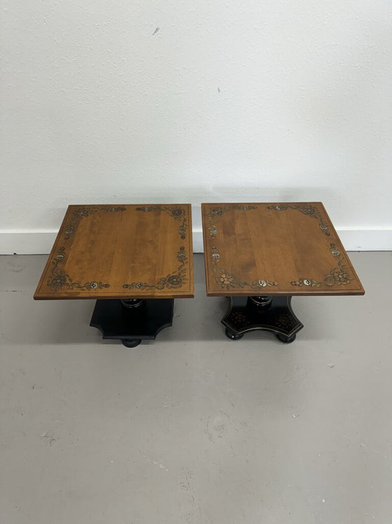 Pair of Painted Pedestal Tables