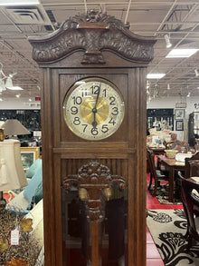  Antique Oak Grandfather Clock