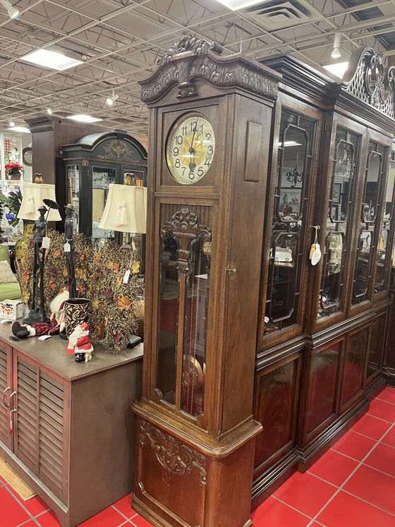 Antique Oak Grandfather Clock