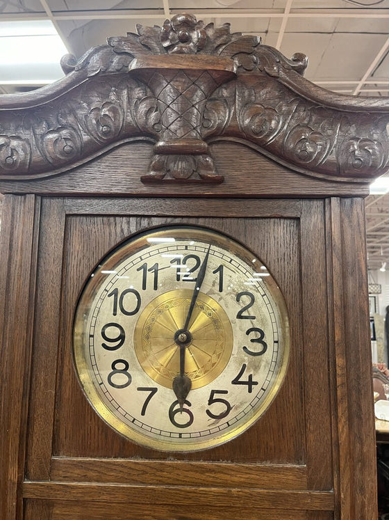 Antique Oak Grandfather Clock