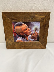  Original Native American with Dandelion Framed Art