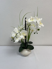  Artificial White Orchid in Ceramic Planter