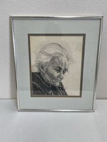  Original Pencil Drawing of Elderly Woman