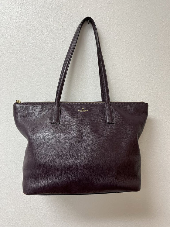 Kate Spade Lane Nyssa Leather Tote in Eggplant