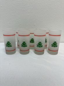  Set of 8 Frosted Christmas Glasses