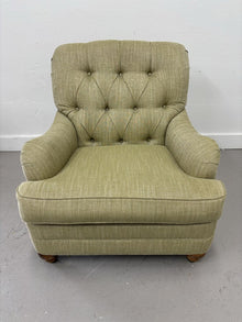  Green and White Upholstered Accent Chair