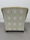 Green and White Upholstered Accent Chair