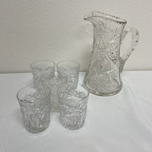  American Brilliant Pitcher & Glasses