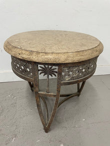  Marble & Iron Accent Table
