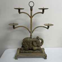  Indian Elephant Brass & Resin Candelabra