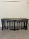 Iron Sofa Table with Faux Stone Parquet Top