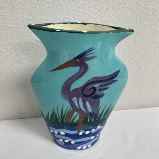 Pottery Crane Vase