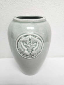  Crackle Glaze Vase w/ Koi