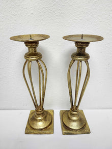  Brass Pillar Candlesticks