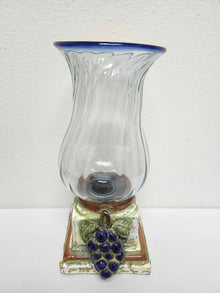  Glass Hurricane w/ Ceramic Stand