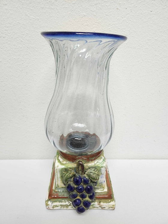 Glass Hurricane w/ Ceramic Stand