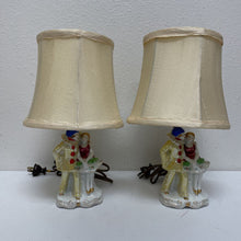  Vintage Porcelain Circus Couple Lamps