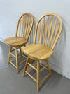 Honey Oak Swivel Bar Chairs