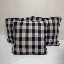  Blue and Cream Check Pillows