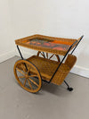 Vintage Rattan Bar Cart