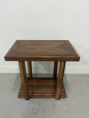 Custom Wood Inlay Side Table