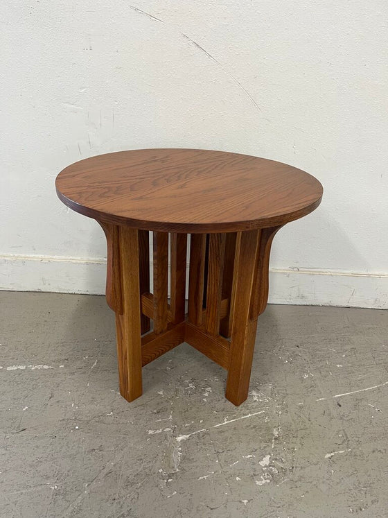 Mission Style Round Side Table – Couches to Curios