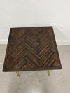 End Table with Wood Herringbone Top