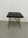 End Table with Wood Herringbone Top