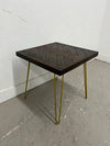 End Table with Wood Herringbone Top