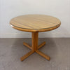 Round Oak Dining Table with Glass Top