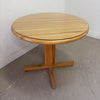 Round Oak Dining Table with Glass Top