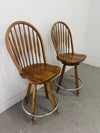 Counter Height Oak Swivel Bar Chairs