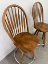 Counter Height Oak Swivel Bar Chairs
