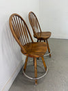 Counter Height Oak Swivel Bar Chairs