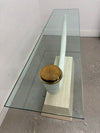 Tusk Sofa Table with Marble Base and Glass Top
