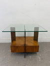 Mahogany & Glass End Table
