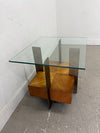 Mahogany & Glass End Table